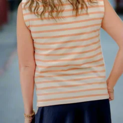 Bold Striped Solid Collar Tank 19 Bold Striped Solid Collar Tank -Women's Clothing Store Jan2nd week0101