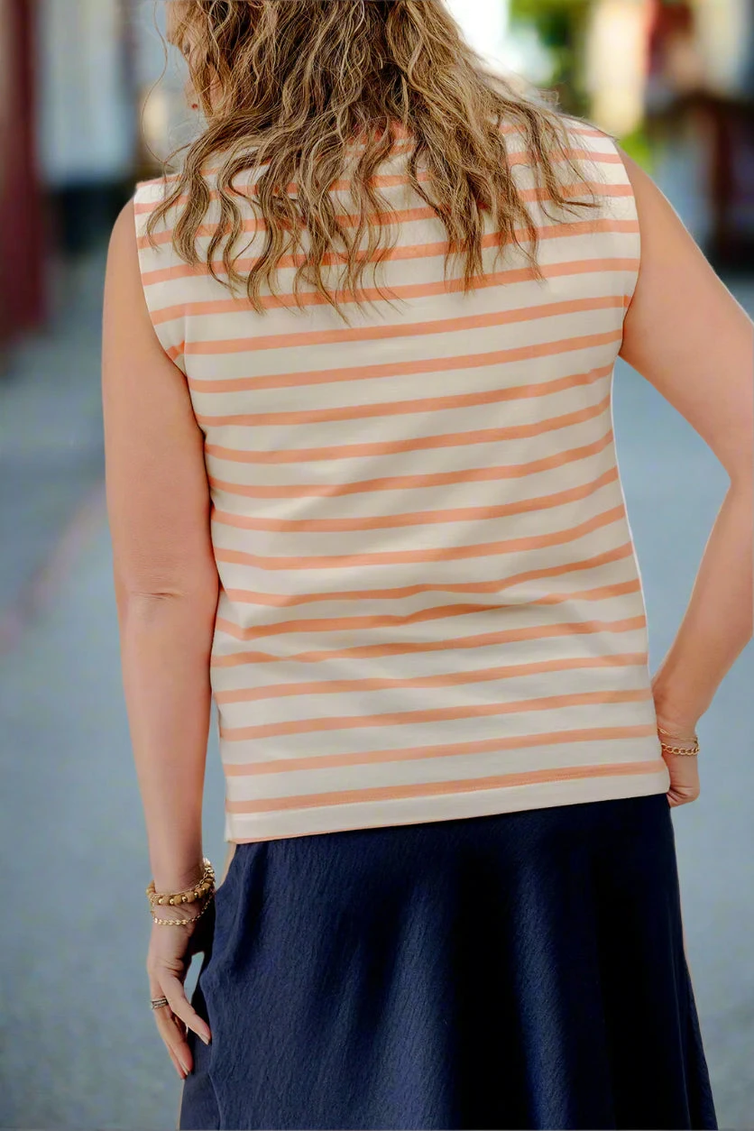 Bold Striped Solid Collar Tank 6 Bold Striped Solid Collar Tank - Image 6