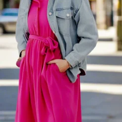 Ruffled Tie Waist Tank Dress -Women's Clothing Store Jan2nd week0173