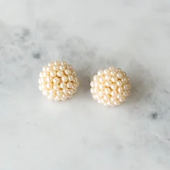 Clustered Pearl Stud Earrings