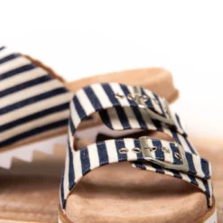 Corky's Dash Navy Natural Stripe Sandals -Women's Clothing Store NEWSANDALS 03