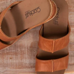 Corky's Table For Two Cognac Wedge Sandal -Women's Clothing Store NEWSANDALS 10