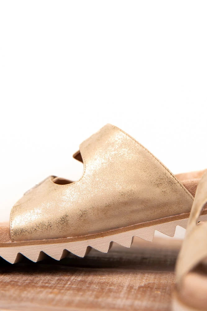 Corky's Dash Gold Washed Metallic Sandals 2 Corky's Dash Gold Washed Metallic Sandals - Image 2