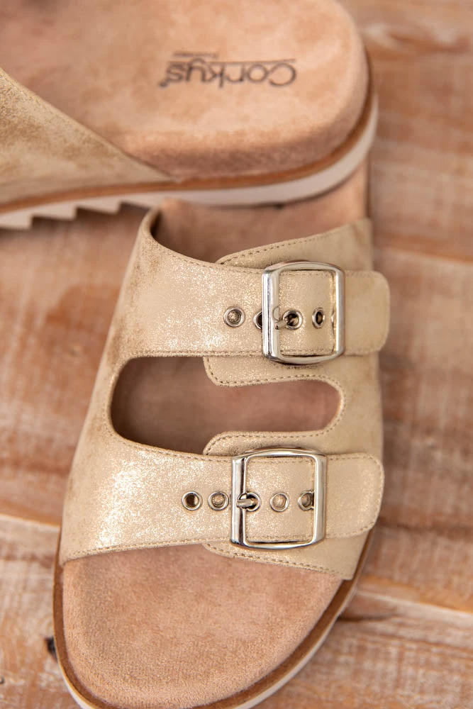 Corky's Dash Gold Washed Metallic Sandals 3 Corky's Dash Gold Washed Metallic Sandals - Image 3
