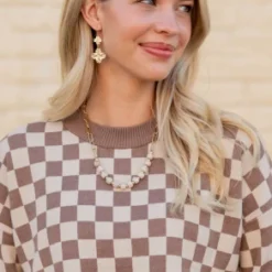 Bel Koz Gold Single Strand Clay Necklace -Women's Clothing Store SHOP THIS LOOK INDIVIDUAL PICS 6