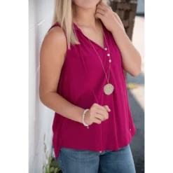 Ruffle Neck Button Tank -Women's Clothing Store Screen Shot 2019 08 16 at 6.41.14 PM 272771