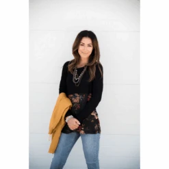 Floral Bottom Long Sleeve Tee -Women's Clothing Store Screen Shot 2019 08 18 at 9.06.37 PM 813231