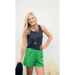 High Waisted Scalloped Bottom Shorts -Women's Clothing Store Screen Shot 2019 08 30 at 8.29.17 PM 566194