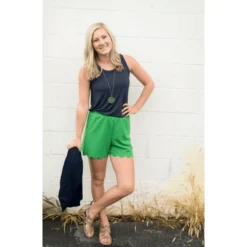 High Waisted Scalloped Bottom Shorts -Women's Clothing Store Screen Shot 2019 08 30 at 8.29.20 PM 935420