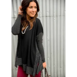 Hint Of Stripes Faux Poncho -Women's Clothing Store Screen Shot 2020 10 15 at 1.51.58 PM 438597