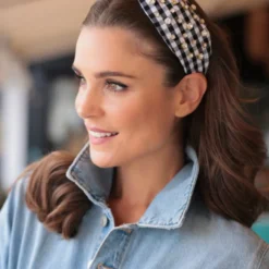 Embellished Gingham Knotted Headband