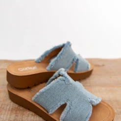 Corky's Hold Please Light Blue Frayed Sandals -Women's Clothing Store SpringBreakCollection 185 scaled