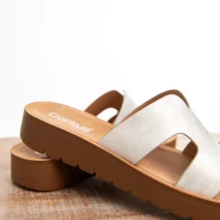 Corky's Hold Please White Metallic Sandals -Women's Clothing Store SpringBreakCollection 218 scaled