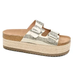 Corky's Black Natural Stripe No Filter Sandals