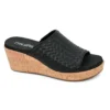Corky's Wine And Dine Black Wedge Sandals