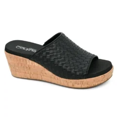 Corky's Wine And Dine Black Wedge Sandals