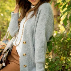 Boyfriend Button Cardigan -Women's Clothing Store a4 861096