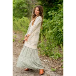 Thin Striped Cardigan-Cream -Women's Clothing Store bb 0273 d0754eea 79a7 4b1e 95c6 759d5f5c1db5