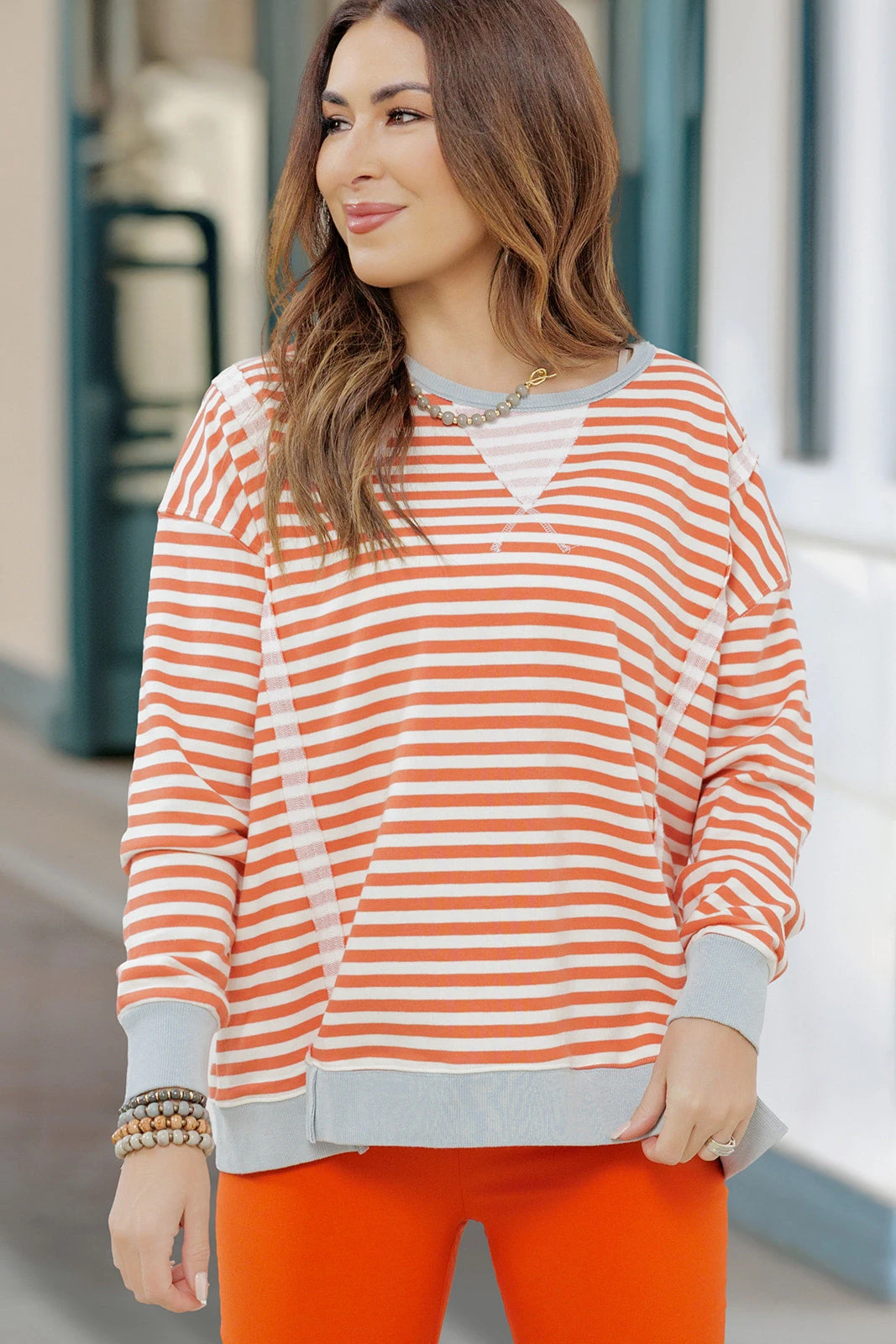 Color Pop Raw Seam Sweatshirt 2 Color Pop Raw Seam Sweatshirt - Image 2