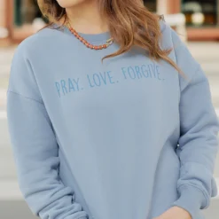 Pray Love Forgive Graphic Crewneck 8 Pray Love Forgive Graphic Crewneck -Women's Clothing Store becca NEW 0036