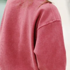 She Is Worthy Ribbed Graphic Crewneck -Women's Clothing Store becca NEW 0218