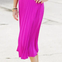 Elevated Accordion Midi Skirt -Women's Clothing Store becca NEW 0227