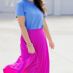 Elevated Accordion Midi Skirt -Women's Clothing Store becca NEW 0232