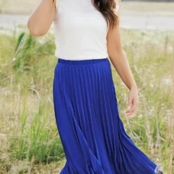 Elevated Accordion Midi Skirt -Women's Clothing Store becca NEW 0243