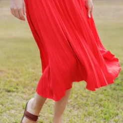 Elevated Accordion Midi Skirt -Women's Clothing Store becca NEW 0261