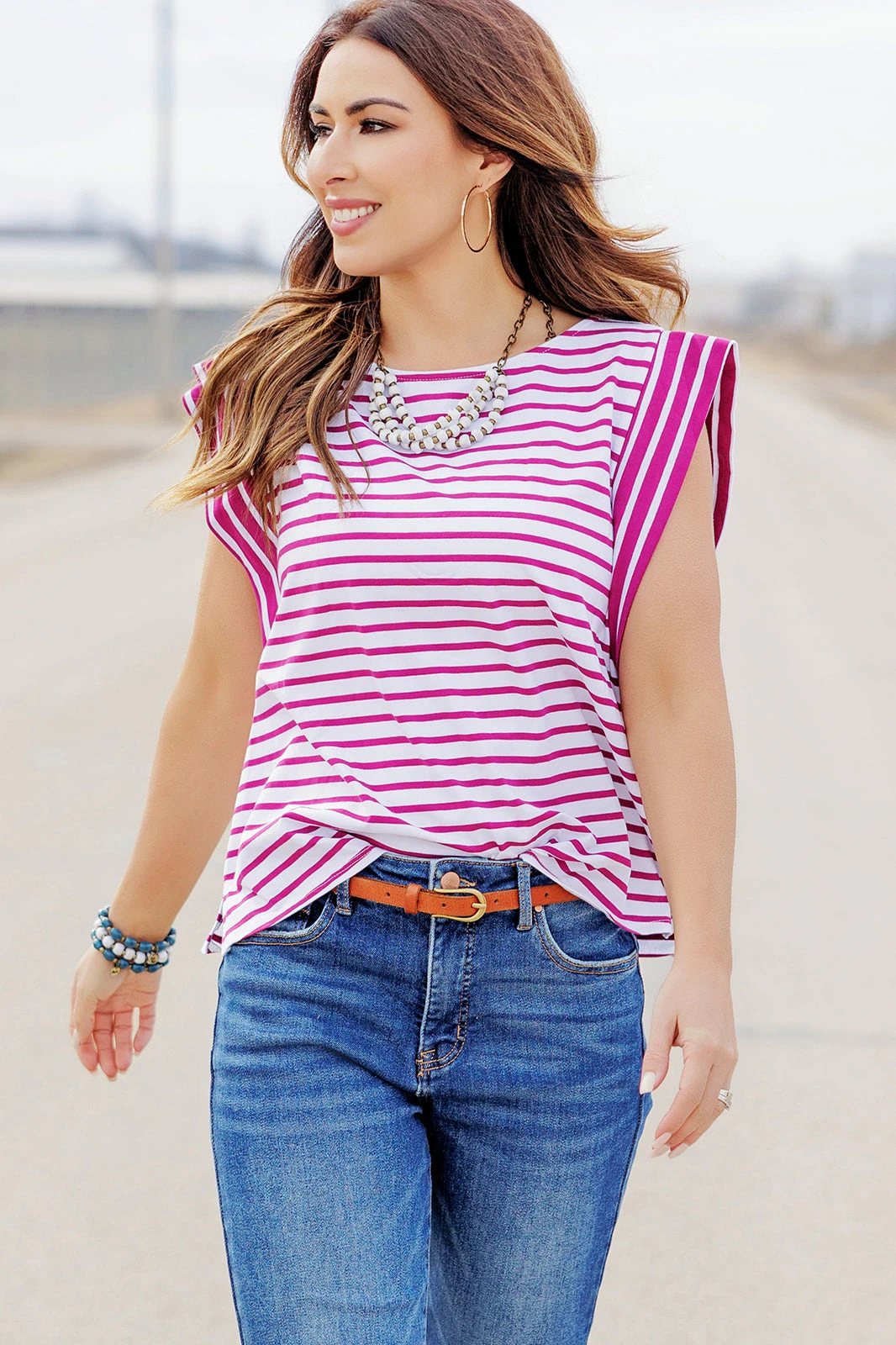 Contrasting Stripes Dolman Tee 1 Contrasting Stripes Dolman Tee