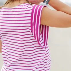 Contrasting Stripes Dolman Tee 23 Contrasting Stripes Dolman Tee -Women's Clothing Store becca NEW 0274