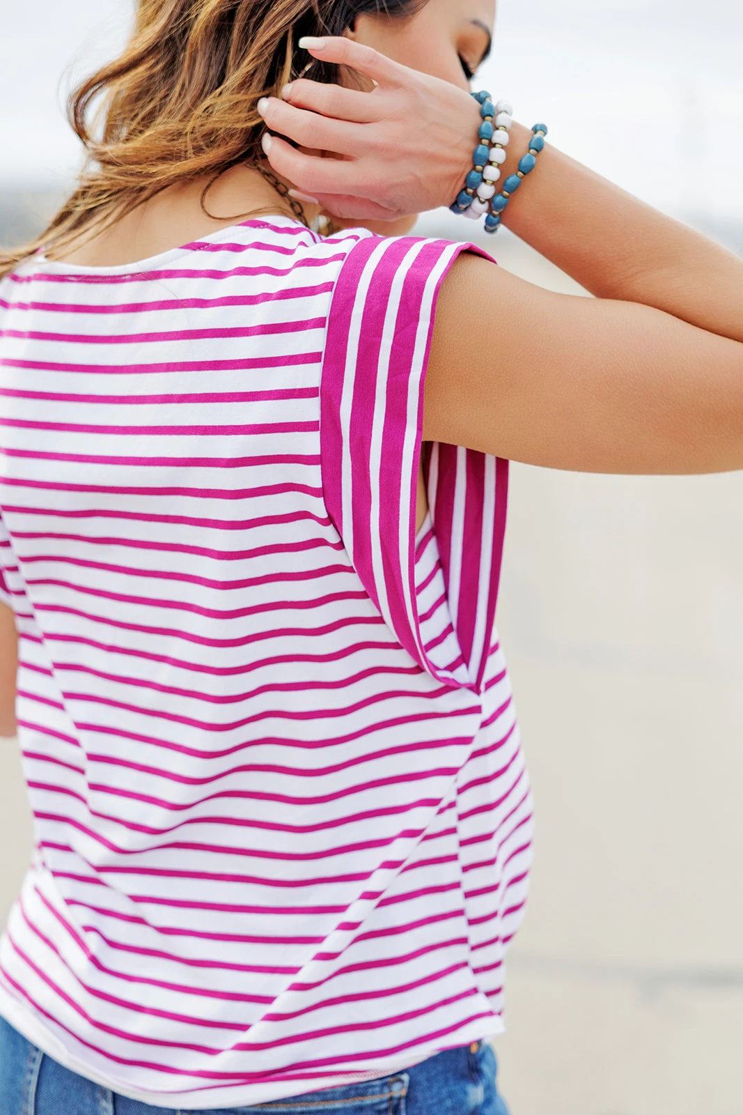 Contrasting Stripes Dolman Tee 11 Contrasting Stripes Dolman Tee - Image 11