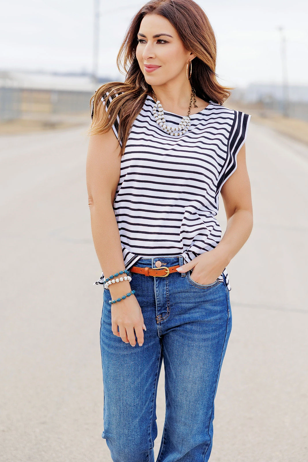 Contrasting Stripes Dolman Tee 7 Contrasting Stripes Dolman Tee - Image 7