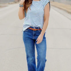 Contrasting Stripes Dolman Tee 16 Contrasting Stripes Dolman Tee -Women's Clothing Store becca NEW 0279