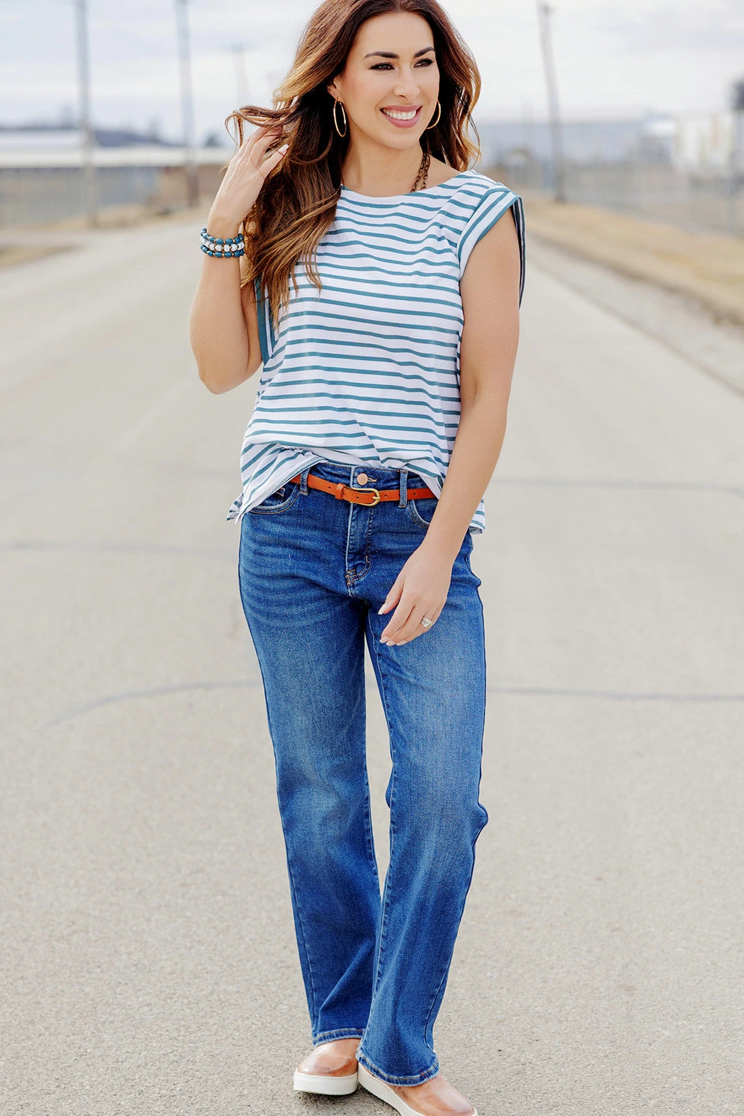 Contrasting Stripes Dolman Tee 4 Contrasting Stripes Dolman Tee - Image 4