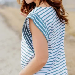 Contrasting Stripes Dolman Tee 17 Contrasting Stripes Dolman Tee -Women's Clothing Store becca NEW 0281