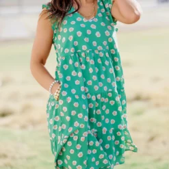 Whimsical Floral Tiered Dress