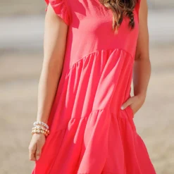 Ruffle Trim Tiered Midi Dress -Women's Clothing Store becca NEW marchweek20161