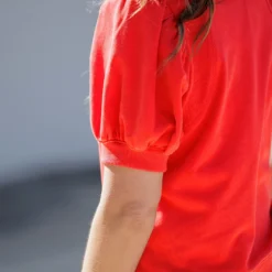 Rib Accented Puff Sleeve Tee -Women's Clothing Store becca NEW marchweek20252