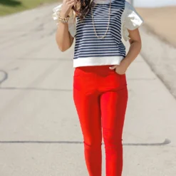 Striped Faux Layered Blouse -Women's Clothing Store becca NEW marchweek20258