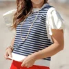 Striped Faux Layered Blouse