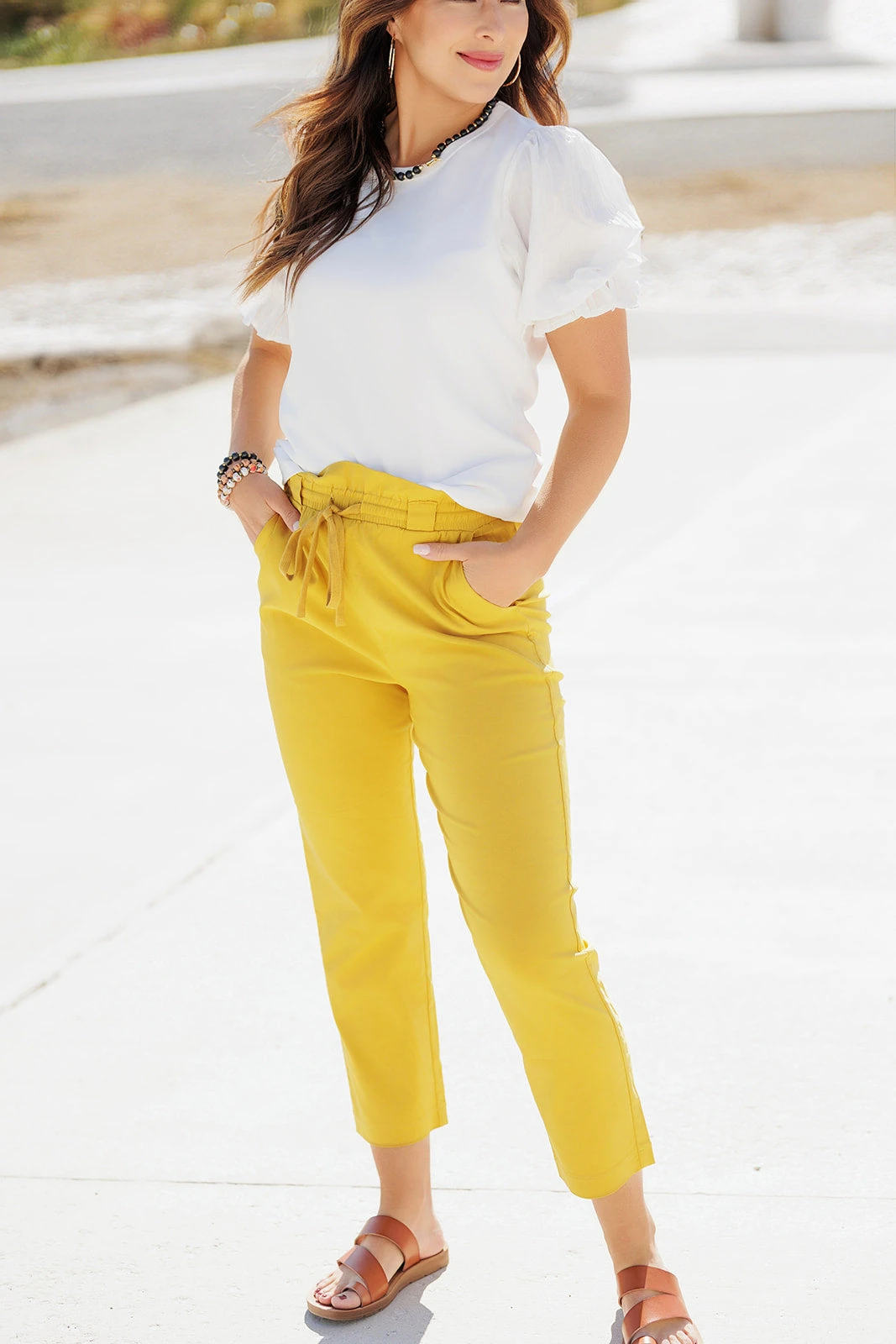 Subtle Raised Stripes Puff Sleeve Blouse 7 Subtle Raised Stripes Puff Sleeve Blouse - Image 7