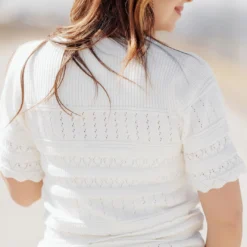 Intricately Detailed Knit Tee -Women's Clothing Store becca NEW marchweek20558