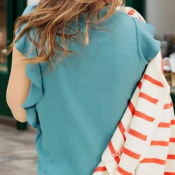 Flutter Down Cinched Tank -Women's Clothing Store becca NEW week3FEB0092