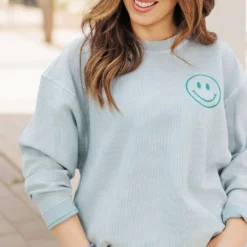 Good Day Ribbed Graphic Crewneck -Women's Clothing Store becca NEW week3FEB0116