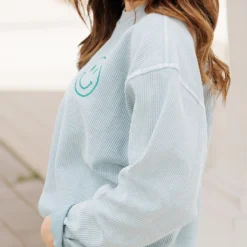 Good Day Ribbed Graphic Crewneck -Women's Clothing Store becca NEW week3FEB0117