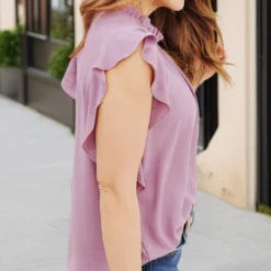 Flutter Down Cinched Tank -Women's Clothing Store becca NEW week3FEB0186