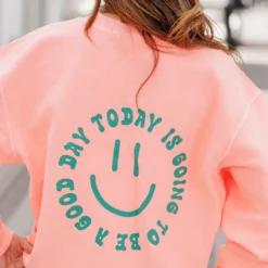 Good Day Ribbed Graphic Crewneck -Women's Clothing Store becca NEW week3FEB0188