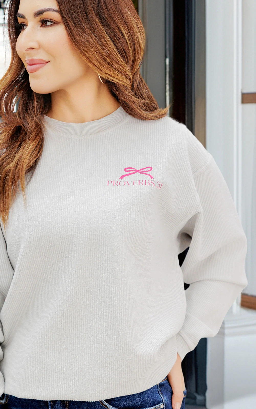 Proverbs 31 Ribbed Graphic Crewneck 4 Proverbs 31 Ribbed Graphic Crewneck - Image 4