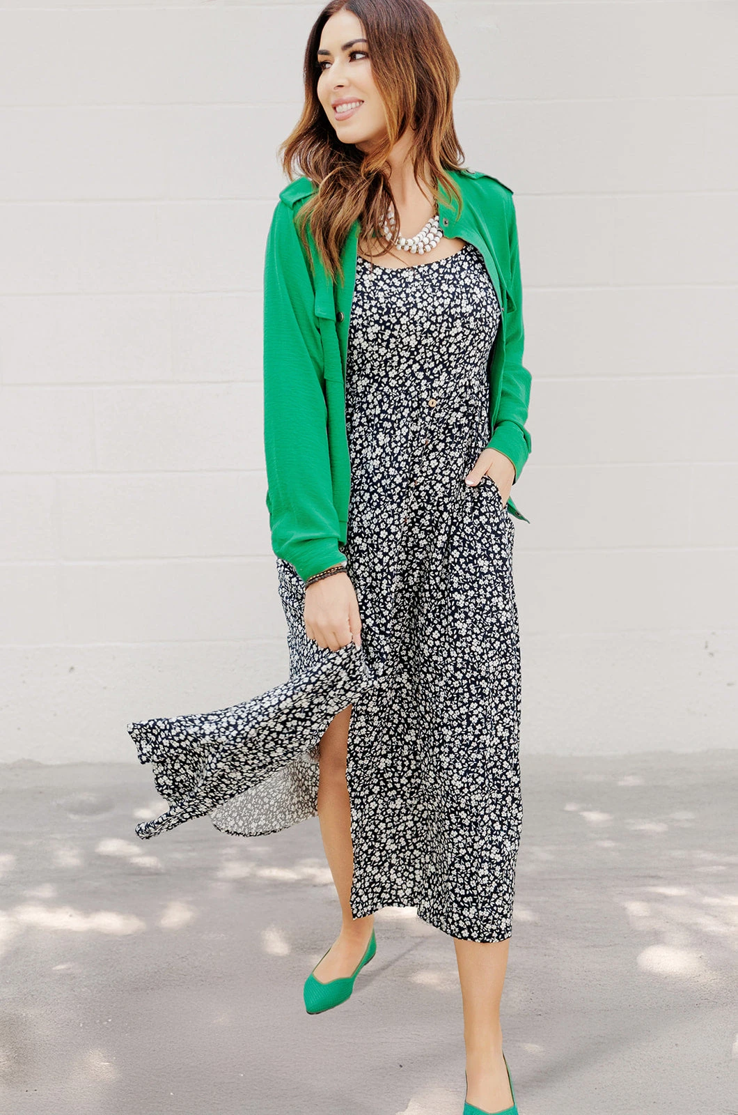 Dainty Daisies Slit Bottom Maxi Dress 2 Dainty Daisies Slit Bottom Maxi Dress - Image 2